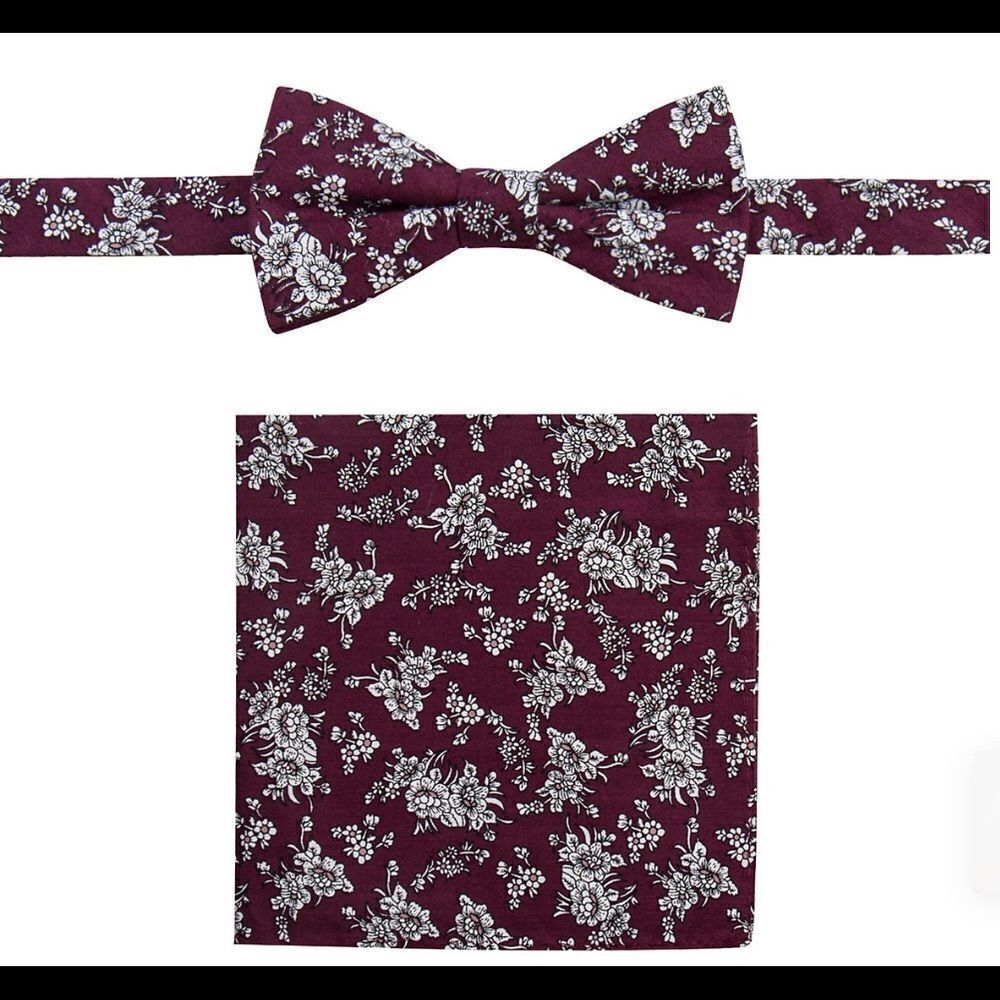 COPY - Apt. 9 Glenburn Floral Bow Tie & Pocket Square